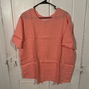 Woman’s Flax linen short sleeve shirt size M
